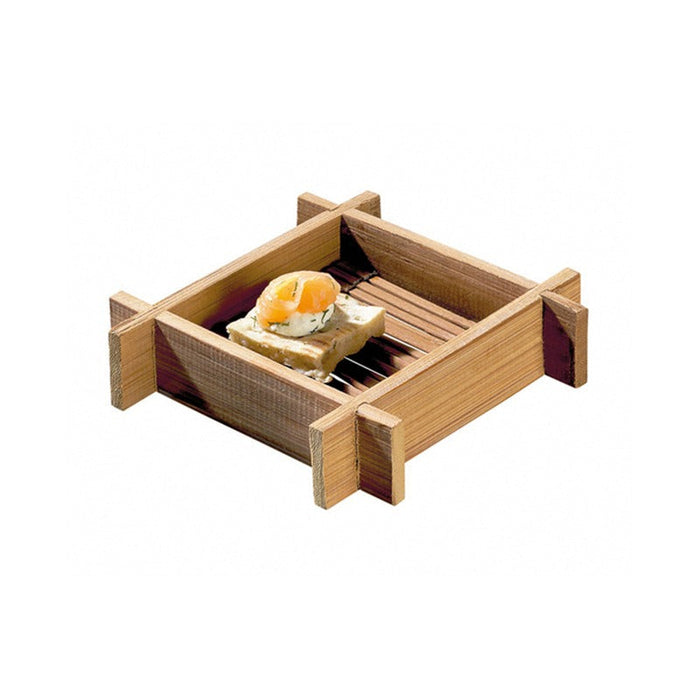 Mini bandeja de degustación de bambú cuadrada Hanako 120x120mm A24mm - 200Uds