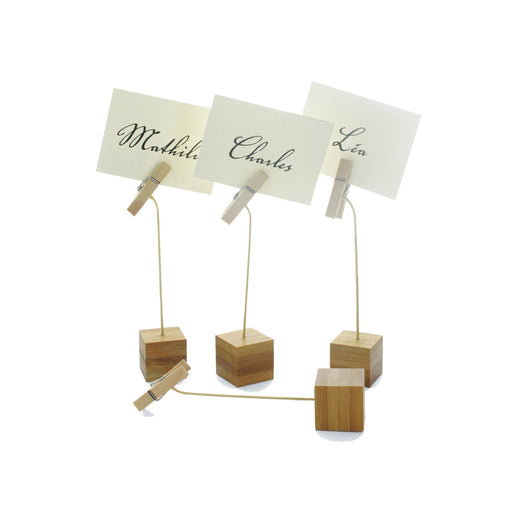 Soporte de bambú con clip para tarjetas "Nak" 25x25mm H120mm - 144Uds