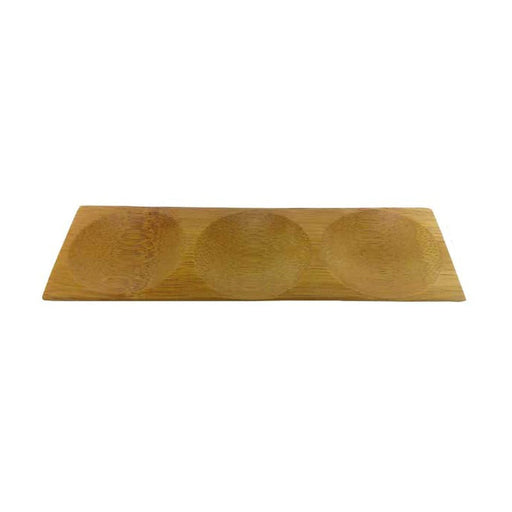 Plato de degustación de bambú 3 compartimentos PATONG 180x60mm A10mm - 96Uds