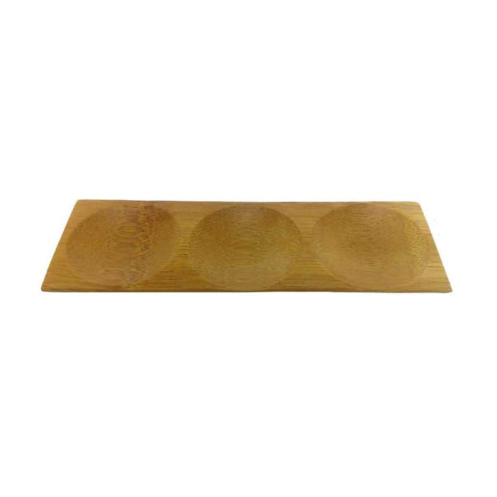 Plato de degustación de bambú 3 compartimentos PATONG 180x60mm A10mm - 96Uds