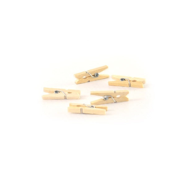 Kit de mini pinzas de color madera A25mm - 2000Uds