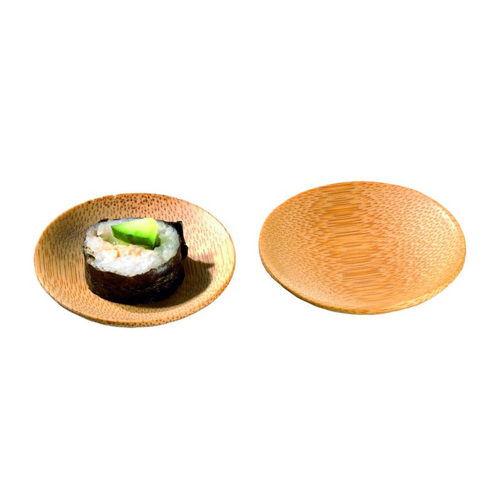 Mini plato de degustación redondo de bambú PING Ø60mm A10mm - 144Uds