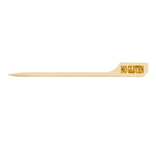 Pincho de bambú Teppo Gushi con inscripción Sin gluten 90mm - 1000Uds
