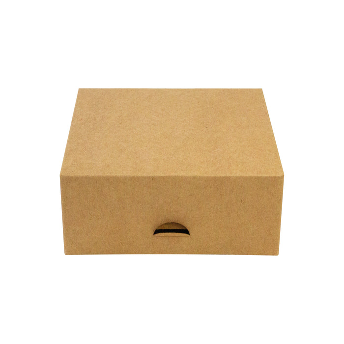 Caja de pastelería de cartón kraft 140x140mm H60mm - 50Uds