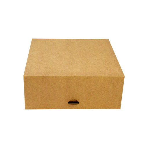 Caja pastelera de cartón kraft 200x200mm A80mm - 50Uds