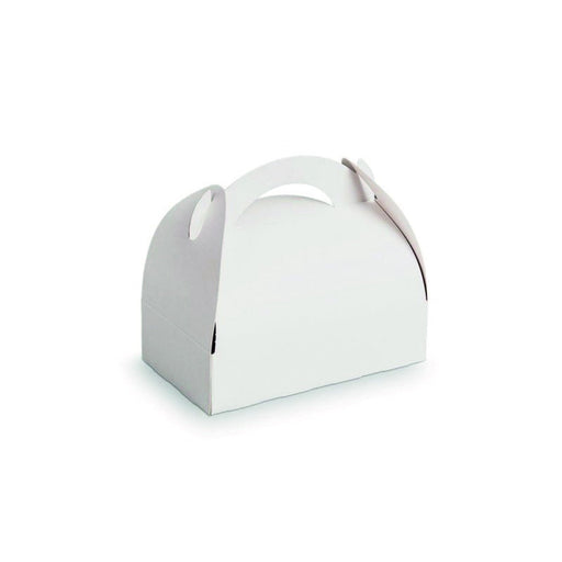 Caja pastelera de cartón blanca con asa 200x200mm A115mm - 50Uds