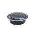 Combo bol negro redondo PP con tapa transparente 1000ml Ø185mm A55mm - 150Uds
