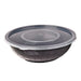 Bol negro redondo PP con tapa transparente 720ml Ø185mm A53mm - 150Uds
