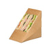 Envase Kraft triple con ventana para sandwich triangular 82x123mm A123mm - 500Uds