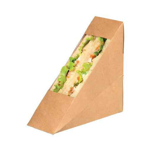 Envase Kraft simple con ventana para bocadillo 55x120mm H120mm - 500Uds