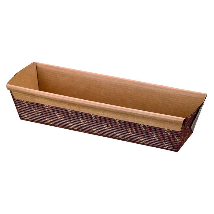 Molde para hornear de cartón marrón microcanal estriado 220x80mm A48mm - 300Uds