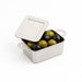 Mini cazuela rectangular plateada con tapa en PS 95x53mm A35mm - 144Uds