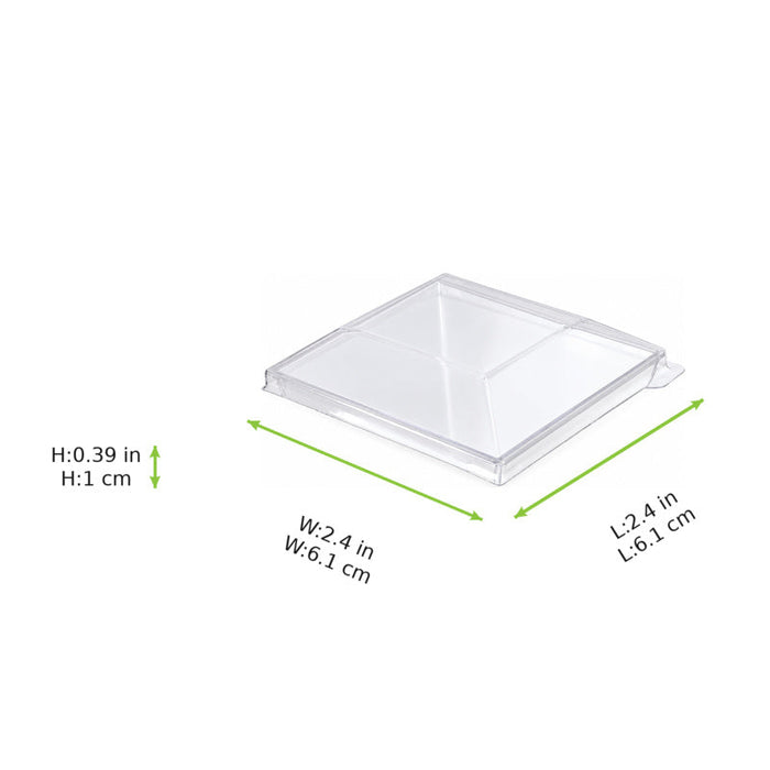 Tapa Zeno transparente plana y cuadrada PET 65x65mmpara 209MBZENO10 - 600Uds