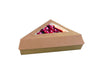 Caja triángular de cartón kraft con tapa ventana 155x130mm A45mm - 200Uds