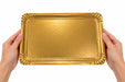 Bandeja de cartón de doble cara, parte superior dorada/inferior blanca 190x280mm - 100Uds