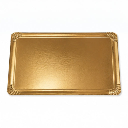 Bandeja de cartón de doble cara, parte superior dorada/inferior blanca 280x420mm - 100Uds