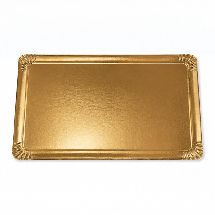 Bandeja de cartón de doble cara, parte superior dorada/inferior blanca 280x420mm - 100Uds