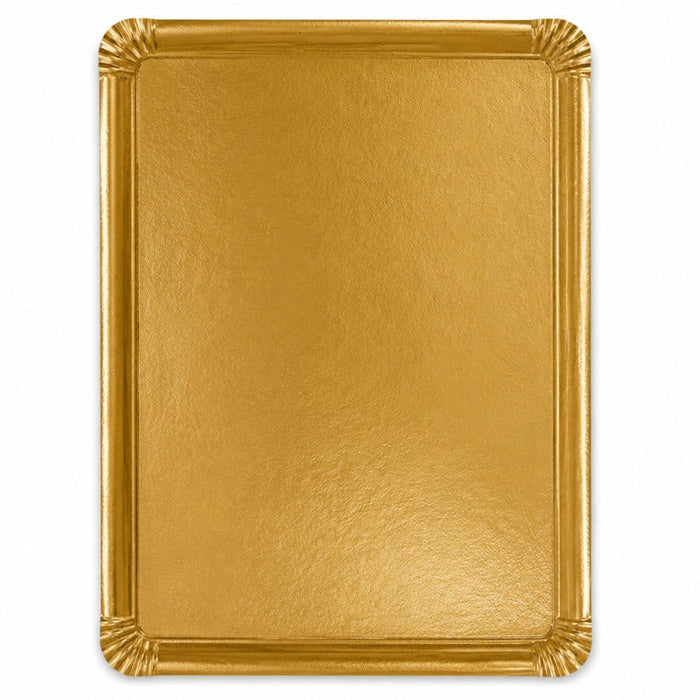 Bandeja de cartón de doble cara, parte superior dorada/inferior blanca 320x420mm - 100Uds