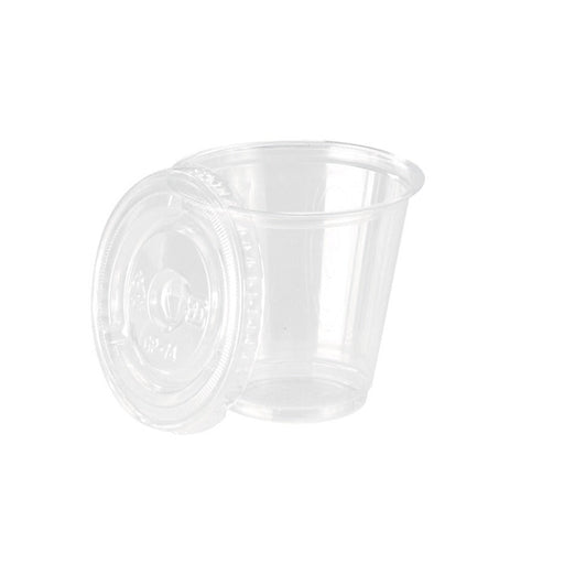 Combo vaso + tapa plana PET 150ml Ø74mm A70mm - 500Uds