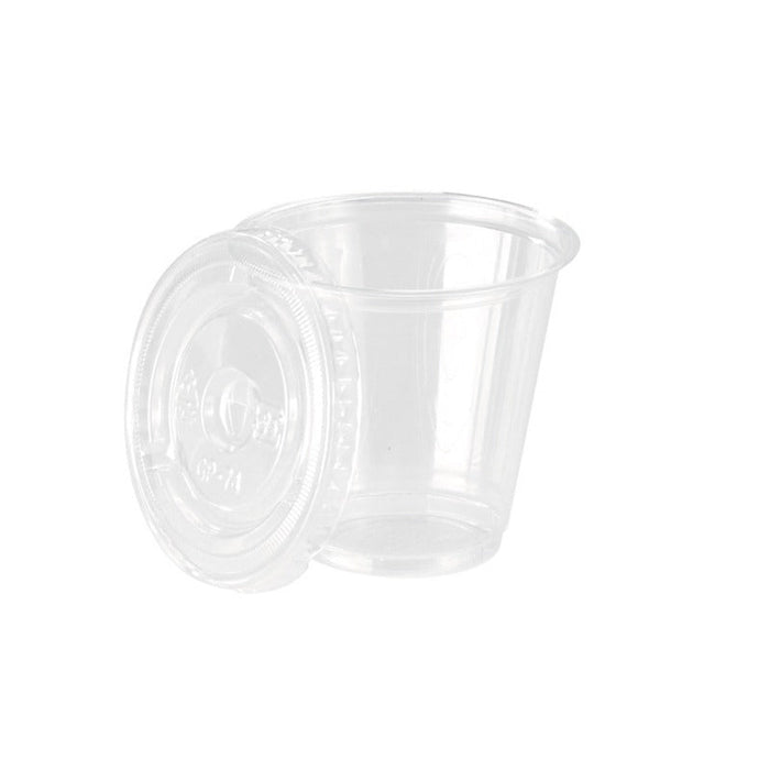 Combo vaso + tapa plana PET 150ml Ø74mm A70mm - 500Uds