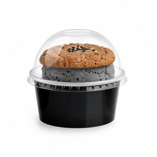 Tapa PET transparente cúpula con agujero Ø80mm A36mm - 1000Uds