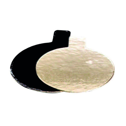 Mini base redonda con lengüeta doble cara oro/negro Ø90mm - 200Uds