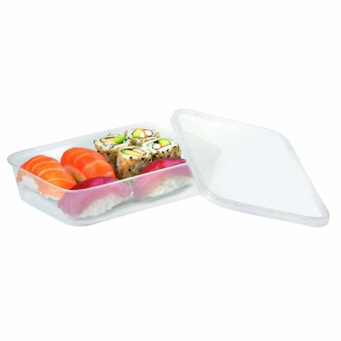 Caja rectangular traslucida PP con tapa. 500ml 173x120mm A37mm - 250Uds