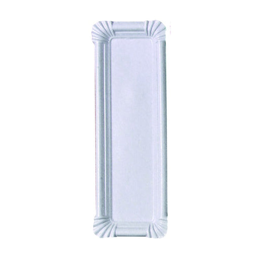 Plato rectangular de cartón reciclado blanco 230x80mm - 2000Uds
