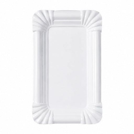 Plato rectangular de cartón blanco 160x105mm - 2000Uds