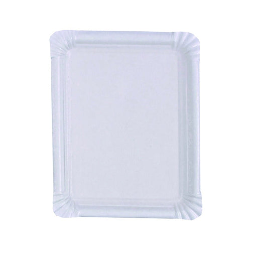 Plato rectangular de cartón blanco 200x165mm - 1000Uds