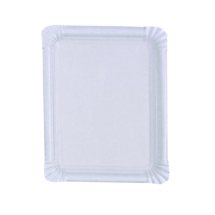 Plato rectangular de cartón blanco 200x165mm - 1000Uds