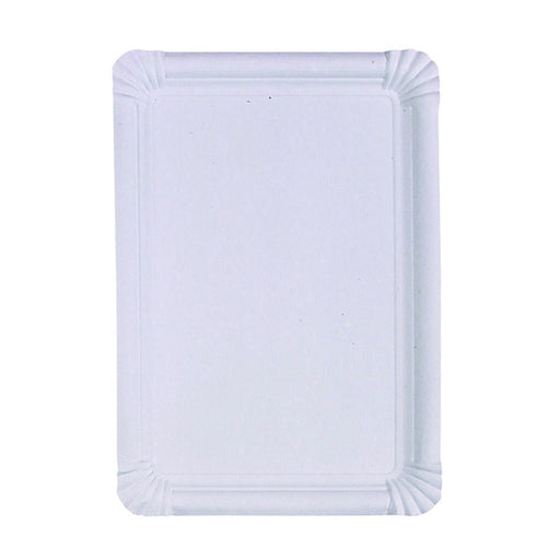 Plato rectangular de cartón blanco 330x230mm - 250Uds