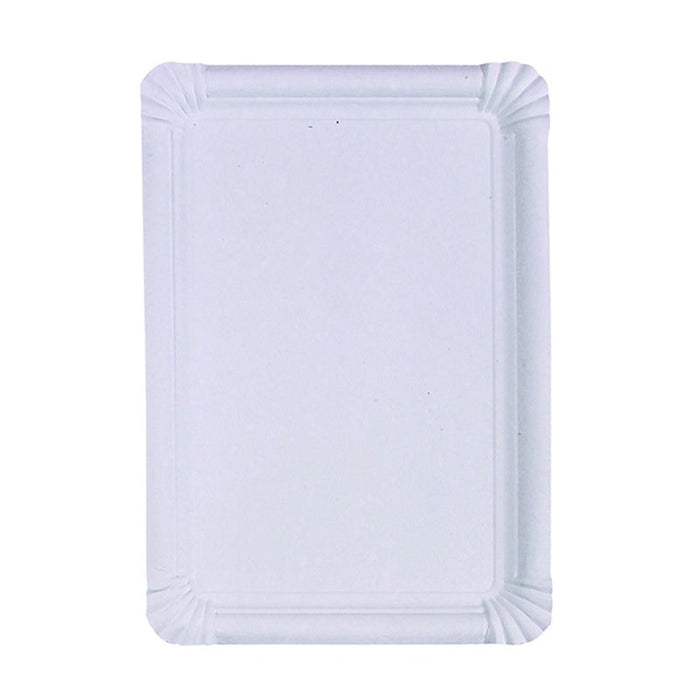 Plato rectangular de cartón blanco 330x230mm - 250Uds