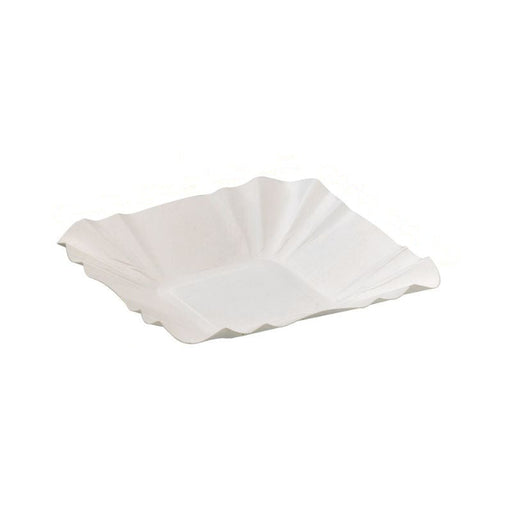 Plato barquilla de cartón blanco 108x108mm A20mm - 2000Uds