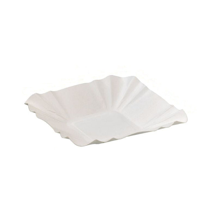 Plato barquilla de cartón blanco 108x108mm A20mm - 2000Uds