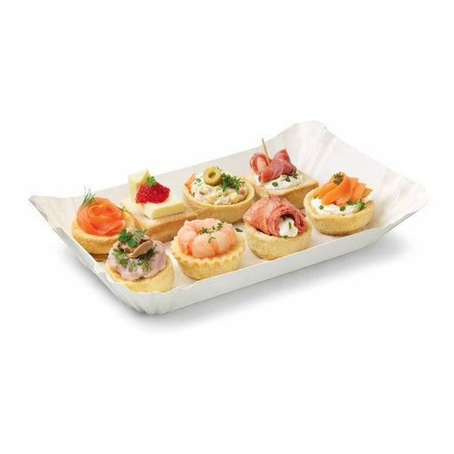 Plato barquilla de cartón blanco 180x120mm A50mm - 1000Uds