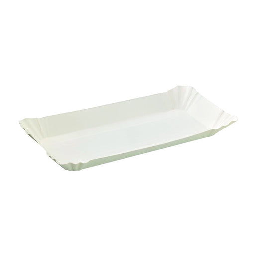 Plato barquilla de cartón blanco 230x120mm A20mm - 1000Uds