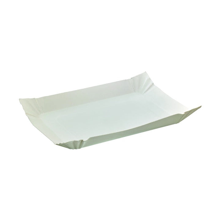 Plato barquilla de cartón blanco 240x180mm A20mm - 750Uds
