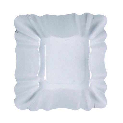 Plato hondo cuadrado de cartón laminado blanco 90x90mm A30mm - 2000Uds