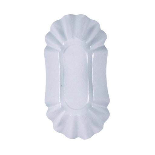 Plato hondo ovalado de cartón laminado blanco 195x110mm A32mm - 1000Uds