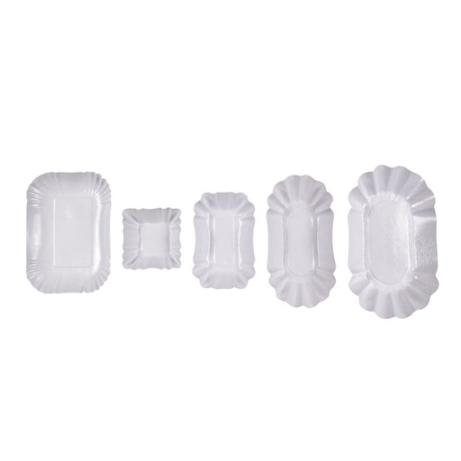 Plato hondo ovalado de cartón laminado blanco 180x130mm A30mm - 1000Uds