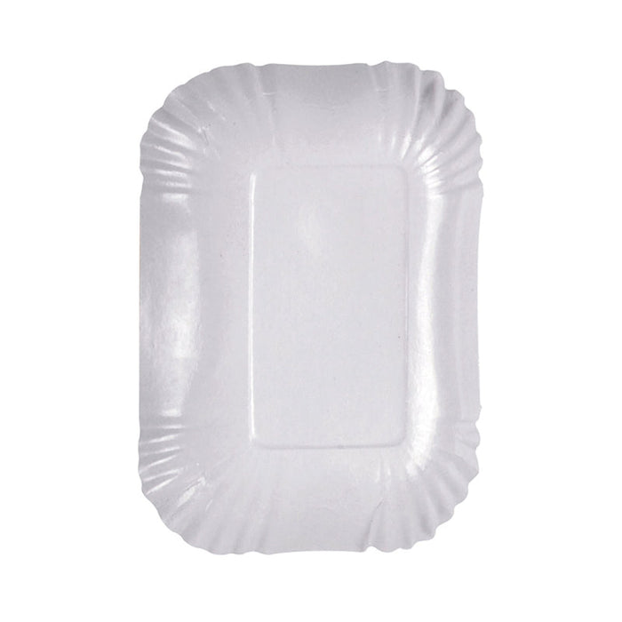 Plato hondo ovalado de cartón laminado blanco 180x130mm A30mm - 1000Uds