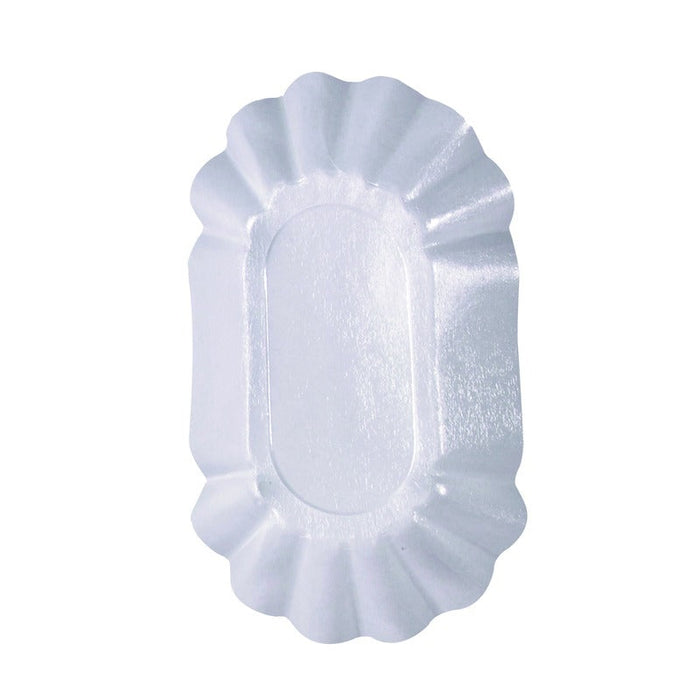 Plato hondo ovalado de cartón laminado blanco 220x140mm A37,5mm - 1000Uds