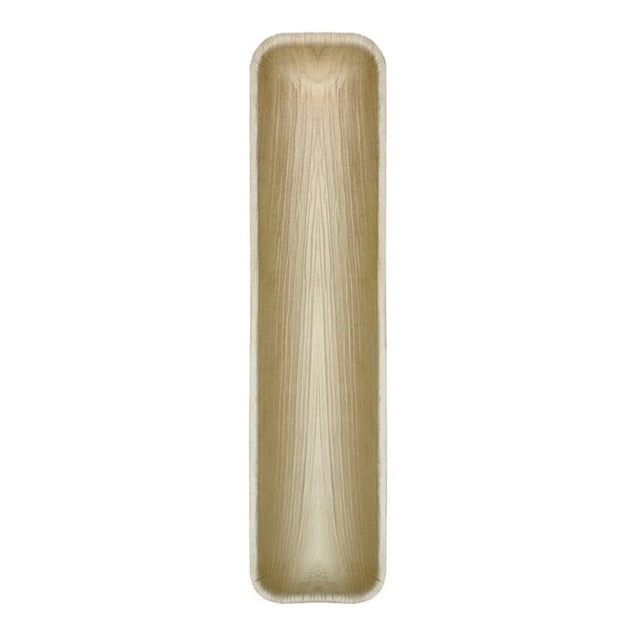 Bandeja rectangular de hoja de palmera 410x90mm A25mm - 100Uds
