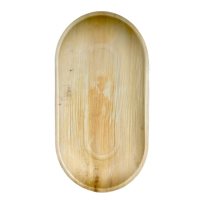 Bandeja ovalada de hoja de palmera 555x300mm A25mm - 50Uds
