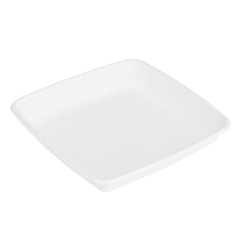 Plato cuadrado de pulpa blanca 1000ml 235x235mm A28mm - 200Uds