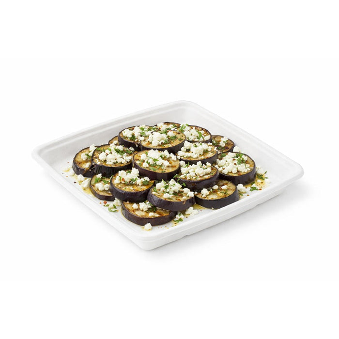 Plato cuadrado de pulpa blanca 1000ml 235x235mm A28mm - 200Uds