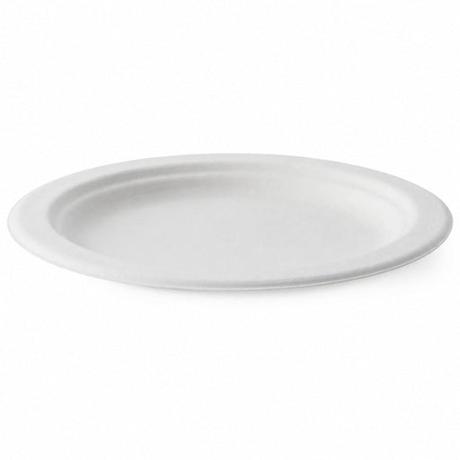 Plato redondo de caña de azúcar blanco Ø215mm - 1000Uds