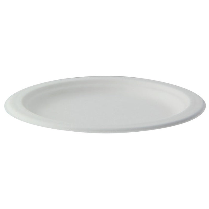 Plato redondo de caña de azúcar blanco - 1000Uds