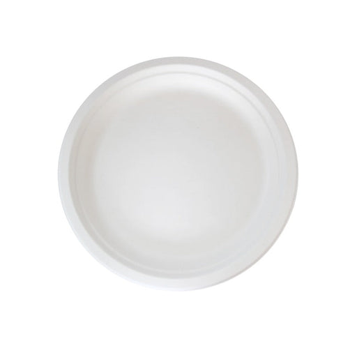 Plato redondo de caña de azúcar blanco Ø180mm - 1000Uds